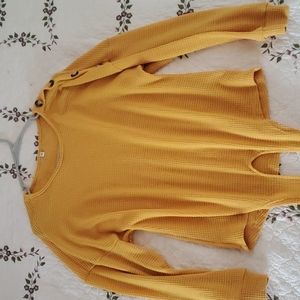 Yellow Oversized Tie Front Sweater